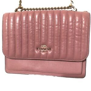 Coach Klare Chain Crossbody With Linear Quilting Flap PINK 2561